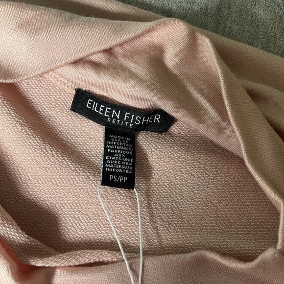 Eileen Fisher NWT Funnel Neck Box Top PS Blush Pink Loungewear Casual Oversized - Picture 9 of 12